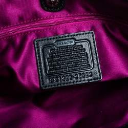 Pre Owned حقيبة ساتشل كوتش ماديسون كيمبرلي كارياول جلد ونايلون شهيرة سوداء