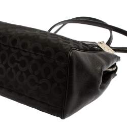 Pre Owned حقيبة ساتشل كوتش ماديسون كيمبرلي كارياول جلد ونايلون شهيرة سوداء