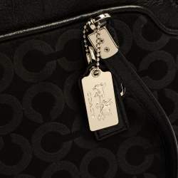 Pre Owned حقيبة ساتشل كوتش ماديسون كيمبرلي كارياول جلد ونايلون شهيرة سوداء