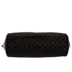 Pre Owned حقيبة ساتشل كوتش ماديسون كيمبرلي كارياول جلد ونايلون شهيرة سوداء