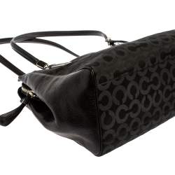 Pre Owned حقيبة ساتشل كوتش ماديسون كيمبرلي كارياول جلد ونايلون شهيرة سوداء