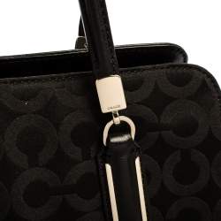 Pre Owned حقيبة ساتشل كوتش ماديسون كيمبرلي كارياول جلد ونايلون شهيرة سوداء