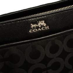 Pre Owned حقيبة ساتشل كوتش ماديسون كيمبرلي كارياول جلد ونايلون شهيرة سوداء