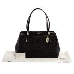 Pre Owned حقيبة ساتشل كوتش ماديسون كيمبرلي كارياول جلد ونايلون شهيرة سوداء