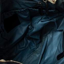 Pre Owned Coach Cream/Blue Signature Nylon Peyton Diaper Bag