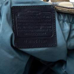 Pre Owned Coach Cream/Blue Signature Nylon Peyton Diaper Bag