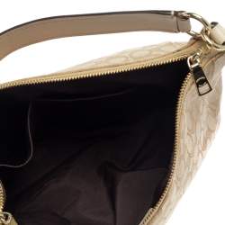 Coach Beige Signature Canvas and Leather East West Celeste Hobo