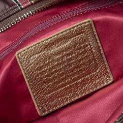 Coach Multicolor Gallery Scarf Print Satin Tote