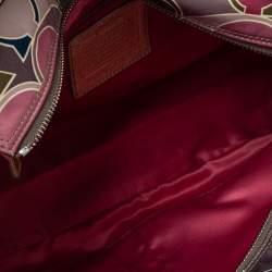 Coach Multicolor Gallery Scarf Print Satin Tote