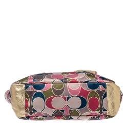 Coach Multicolor Gallery Scarf Print Satin Tote