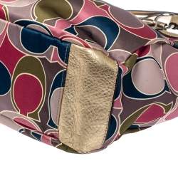 Coach Multicolor Gallery Scarf Print Satin Tote