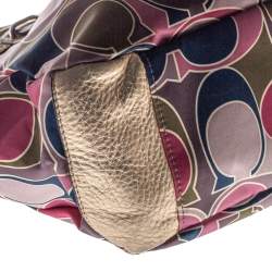 Coach Multicolor Gallery Scarf Print Satin Tote