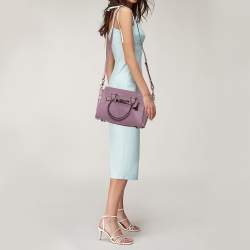 Pre Owned Coach Lilac Grained Leather Swagger 27 Carryall Satchel