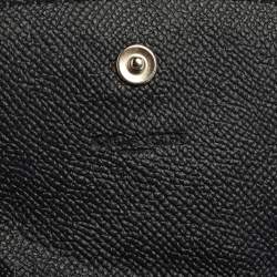 Pre Owned Coach Blue Textured Leather Crossbody Phone Pouch