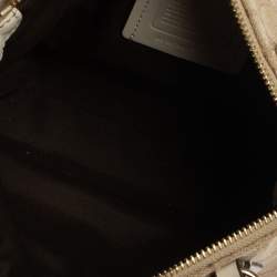 Pre Owned Coach Beige Signature Canvas Mini Kelsey Satchel