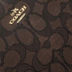 مملوكة مسبقًا Coach Brown/Purple Signature Canvas and Leather Kelsey Satchel