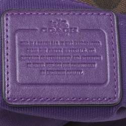 مملوكة مسبقًا Coach Brown/Purple Signature Canvas and Leather Kelsey Satchel
