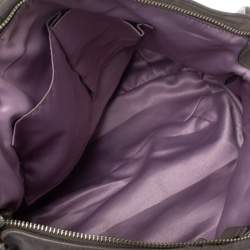 Pre Owned Coach Grey Pleated Leather Sophia Satchel