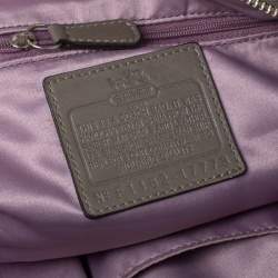 Pre Owned Coach Grey Pleated Leather Sophia Satchel