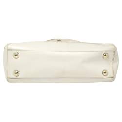 مملوكة مسبقًا Coach White Signature Canvas and Leather Hampton Braided Tote