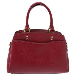 Pre Owned Coach Red Leather Mini Lillie Carryall Satchel
