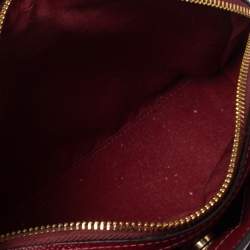 Pre Owned Coach Red Leather Mini Lillie Carryall Satchel
