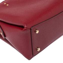 Pre Owned Coach Red Leather Mini Lillie Carryall Satchel