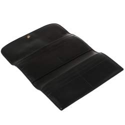 Pre Owned Coach Brown/Black Signature Coated Canvas and Leather Continental Wallet