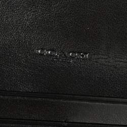 Pre Owned Coach Brown/Black Signature Coated Canvas and Leather Continental Wallet