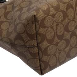 Pre Owned Coach  Beige/Brown Coated Signature Canvas Gallery Tote