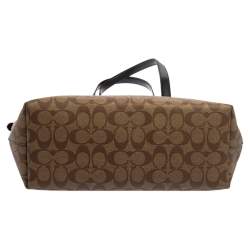Pre Owned Coach  Beige/Brown Coated Signature Canvas Gallery Tote