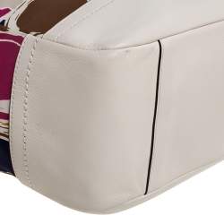 Pre Owned Coach Muticolor Part Op Ast Satin and Leather Carrie Tote 