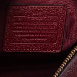 Coach Burgundy Leather Embossed Horse & Carriage Cross Body Bag