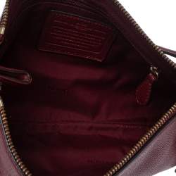 Coach Burgundy Leather Embossed Horse & Carriage Cross Body Bag