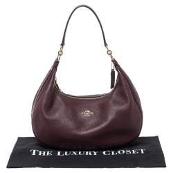 Pre Owned Coach Burgundy Leather Harley Hobo