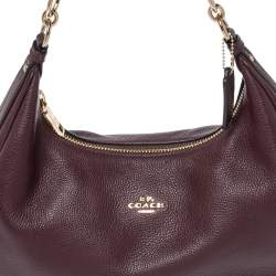Pre Owned Coach Burgundy Leather Harley Hobo