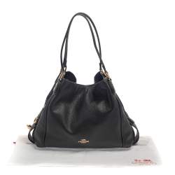 Pre Owned Coach Black Leather Edie 31 Shoulder Bag