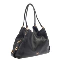 Pre Owned Coach Black Leather Edie 31 Shoulder Bag