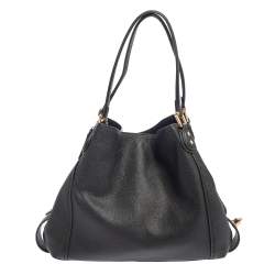 Pre Owned Coach Black Leather Edie 31 Shoulder Bag