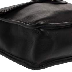 Pre Owned Coach Black Leather Vintage Willis Top Handle Bag