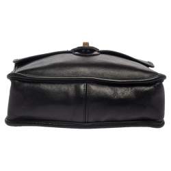 Pre Owned Coach Black Leather Vintage Willis Top Handle Bag