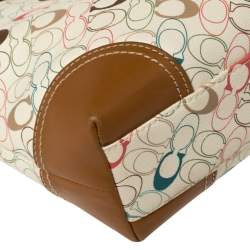 Pre Owned Coach Multicolor Signature Coated Canvas and Leather Chelsea Heritage Stripe Tote