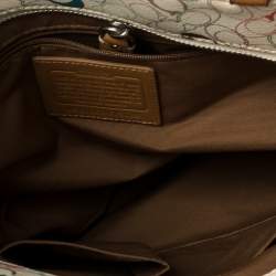 Pre Owned Coach Multicolor Signature Coated Canvas and Leather Chelsea Heritage Stripe Tote