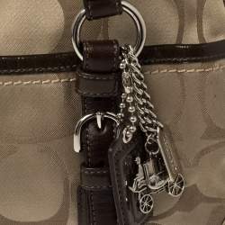 مملوكة مسبقًا Coach Brown/Beige Signature Fabric and Patent Leather Soho Satchel