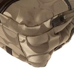 مملوكة مسبقًا Coach Brown/Beige Signature Fabric and Patent Leather Soho Satchel