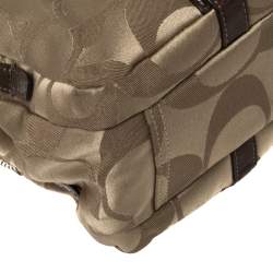 مملوكة مسبقًا Coach Brown/Beige Signature Fabric and Patent Leather Soho Satchel