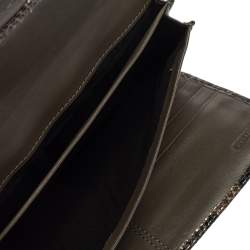 Coach Brown/Black Python Embossed Leather Soho Continental Wallet
