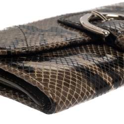 Coach Brown/Black Python Embossed Leather Soho Continental Wallet