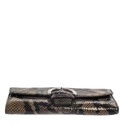Coach Brown/Black Python Embossed Leather Soho Continental Wallet