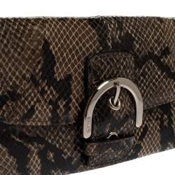 Coach Brown/Black Python Embossed Leather Soho Continental Wallet
